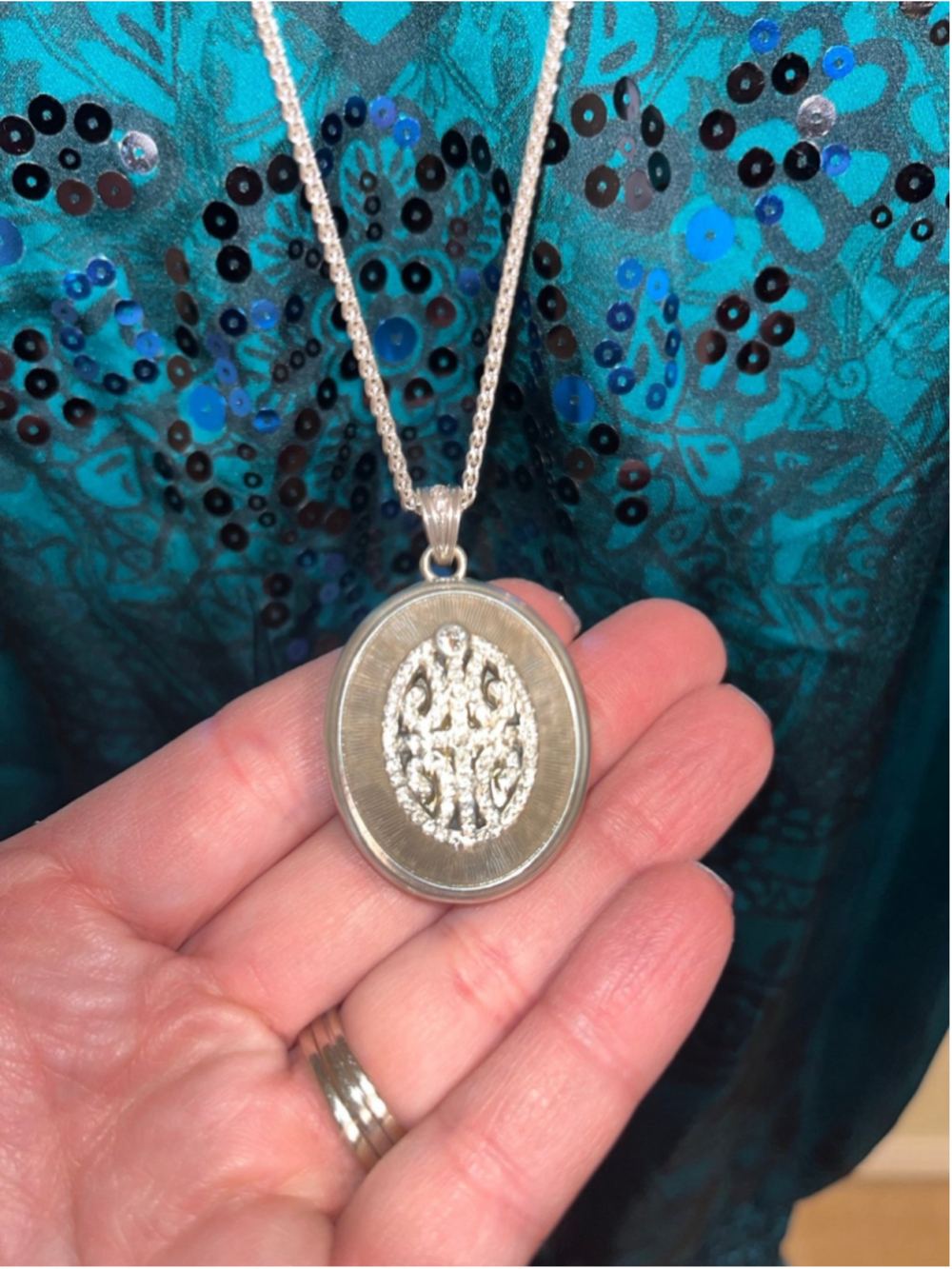 Brighton Illumina Majestic Picture Locket Necklace Silver STYLE JM7358